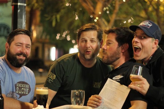 From left to right: Sean McNew, Greg Nagel, Nate Squillace of Hangar 24, and Evan Price of Noble Ale Works